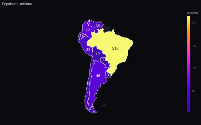 Choropleth: values as labels