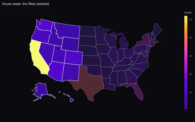 Choropleth: selected regions