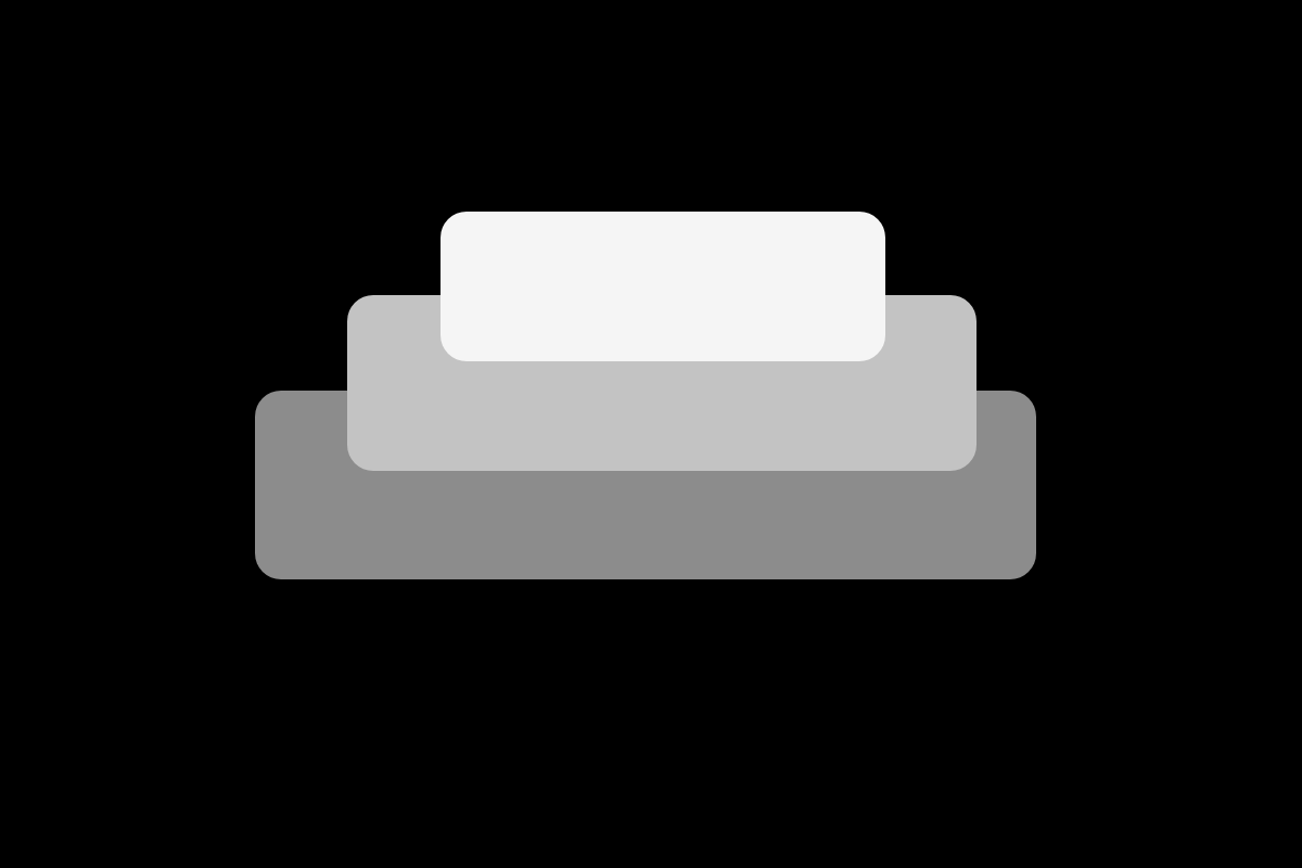 Depth map for three modules, with increasing depth on the upper units